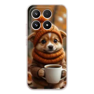 Печатный чехол «Зверята с кофе» для Xiaomi 17 (Собачка с кофе)