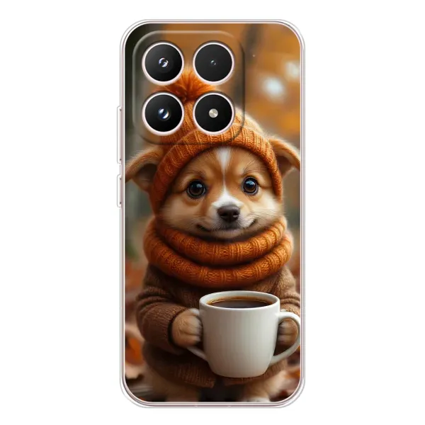 Чехол с рисунком «Собачка с кофе» для Xiaomi 17 Чехол с рисунком «Собачка с кофе» для Xiaomi 17