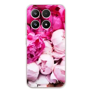 Силиконовый бампер с принтом (цветочки) на Xiaomi семнадцать (Пионы)