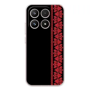 Силиконовый Чехол на Xiaomi 17 с картинкой Вышиванки (Вышиванка на черном)