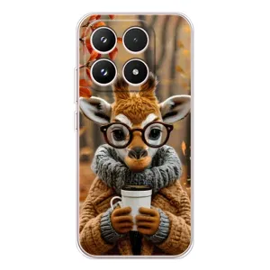 Печатный чехол «Зверята с кофе» для Xiaomi 17 (Жираф с кофе)