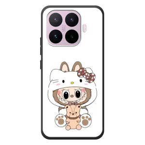 Чехол с принтом Лабубу для Xiaomi 17T (Белый Лабубу)