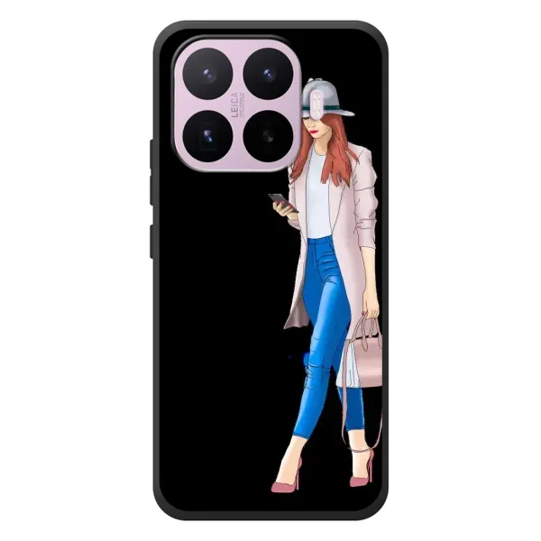 Чехол с рисунком «Девушка со смартфоном» для Xiaomi 17T Чехол с рисунком «Девушка со смартфоном» для Xiaomi 17T