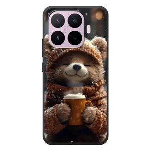 Печатный чехол «Зверята с кофе» для Xiaomi 17T (Медвежонок с кофе)
