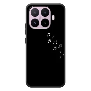 Чехол с картинками на черном фоне для Xiaomi 17T (Ноты)