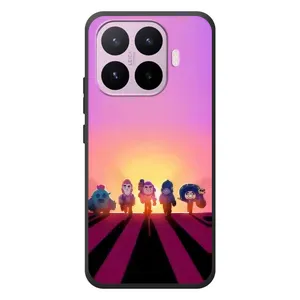 Силиконовый Чехол на Xiaomi 17T с картинкой Brawl Stars (Персонажи в закате)