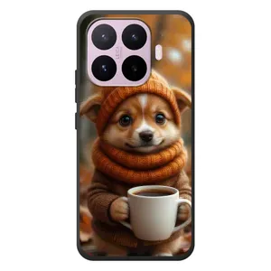 Печатный чехол «Зверята с кофе» для Xiaomi 17T (Собачка с кофе)