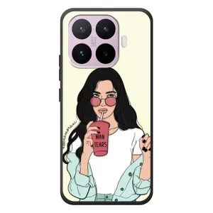 Силиконовый Чехол на Xiaomi 17T с картинкой Стильных Девушек (С напитком)