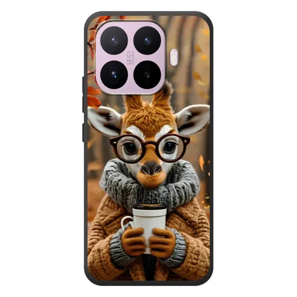 Чехол с рисунком «Жираф с кофе» для Xiaomi 17T