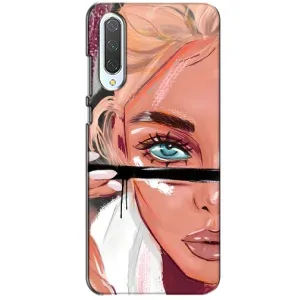 Силиконовый Чехол на Xiaomi CC9 с картинкой Стильных Девушек (Девушка и ресницы)
