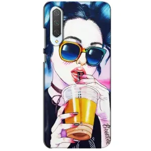 Чехол с картинкой Модные Девчонки Xiaomi CC9 (Девушка с коктейлем)