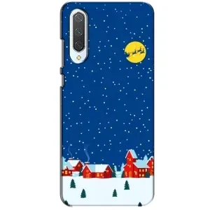 Силиконовый бампер на рождество для Xiaomi CC9 (Город в снегу)