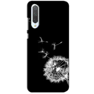 Силиконовый Чехол с одуванчиками на Xiaomi CC9 (Одуванчик на чёрном)