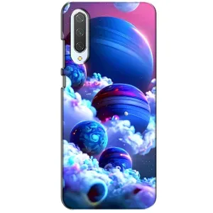 Чехлы КОСМОС для Xiaomi CC9 (Синие планеты)