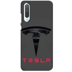 Силиконовый бампер с картинкой машины на Xiaomi CC9 (Logo TESLA)