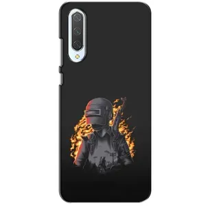 Силиконовый чехол с картинкой "Герой Pubg" на Xiaomi CC9 (В огне)