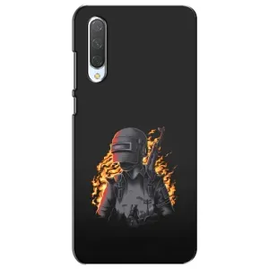 Силиконовый чехол с картинкой "Герой Pubg" на Xiaomi Mi CC9e (В огне)