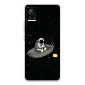 Силіконовый Чохол з принтом "Космонавти" на Xiaomi Civi 1S (Космонавт на рибалці)
