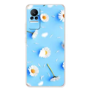 Чохол з Квітами для Xiaomi Civi 1S (ромашки на блакитному)