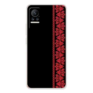 Силиконовый Чехол на Xiaomi Civi 1S с картинкой Вышиванки (Вышиванка на черном)