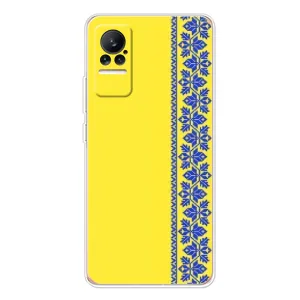 Силиконовый Чехол на Xiaomi Civi 1S (Вышиванка на желтом)