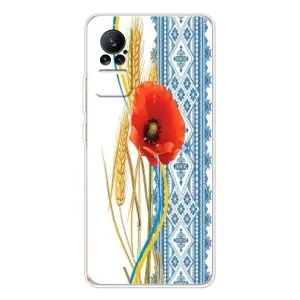 Силиконовый Чехол на Xiaomi Civi 1S с картинкой Вышиванки (Вышиванка с цветком)