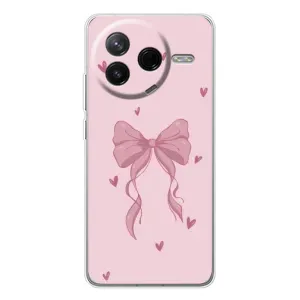 Чехол банты для Xiaomi Civi 4Pro (Бант на розовом)