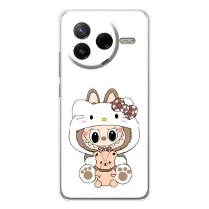 Чехол с принтом Лабубу для Xiaomi Civi 4Pro (Белый Лабубу)
