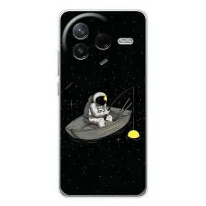 Силиконовый Чехол с принтом "Космонавты" на Xiaomi Civi 4Pro (Космонавт на рыбалке)