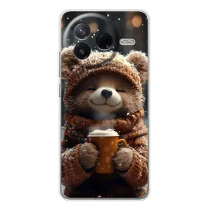 Друкований чохол 'Звірята з кавою' для Xiaomi Civi 4Pro (Ведмедик з кавою)