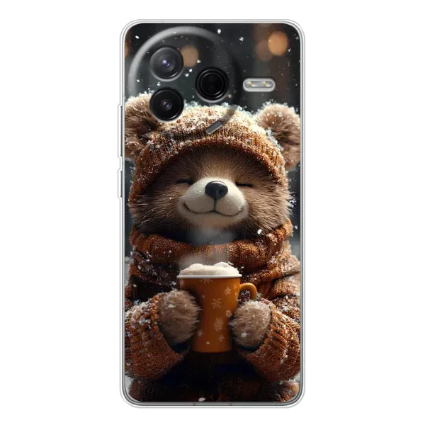 Чехол с рисунком «Медвежонок с кофе» для Xiaomi Civi 4Pro Чехол с рисунком «Медвежонок с кофе» для Xiaomi Civi 4Pro