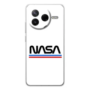 Силиконовый бампер с принтом "Наса" на Xiaomi Civi 4Pro (NASA на белом фоне)