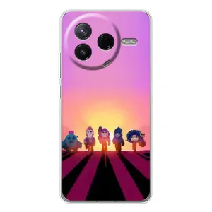 Силіконовый Чохол на Xiaomi Civi 4Pro з картинкою Brawl Stars (Персонажі на заході сонця)