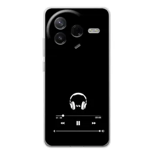 Чехол с картинками на черном фоне для Xiaomi Civi 4Pro (Плеер)