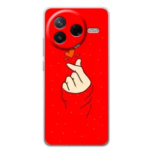 Чехлы (Знак сердечка) на Xiaomi Civi 4Pro (Сердце на красном)