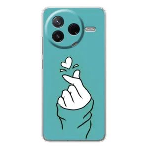 Чехлы (Знак сердечка) на Xiaomi Civi 4Pro (Сердечко на бирюзовом)