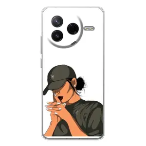 Силиконовый Чехол на Xiaomi Civi 4Pro с картинкой Стильных Девушек (В зеленом)