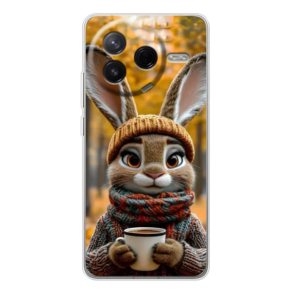 Чехол с рисунком «Зайчик с кофе» для Xiaomi Civi 4Pro Чехол с рисунком «Зайчик с кофе» для Xiaomi Civi 4Pro