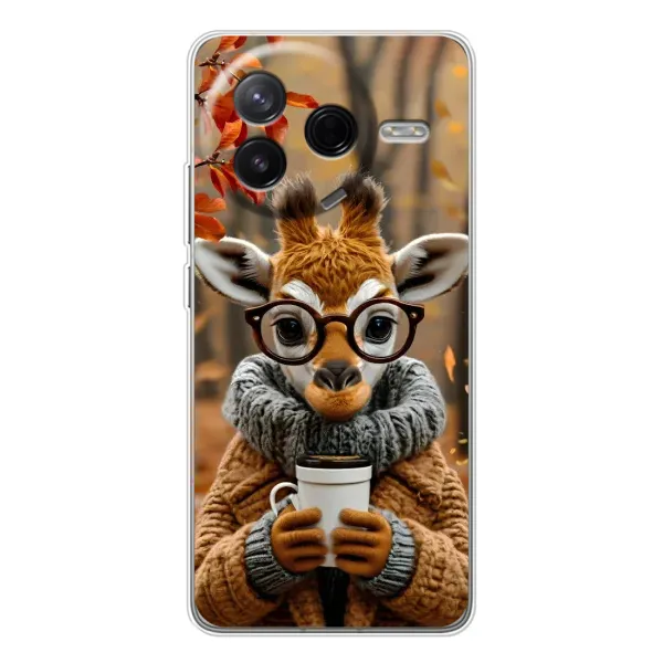 Чехол с рисунком «Жираф с кофе» для Xiaomi Civi 4Pro Чехол с рисунком «Жираф с кофе» для Xiaomi Civi 4Pro