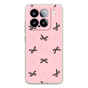 Чехол банты для Xiaomi Civi 5Pro (Черные бантики)