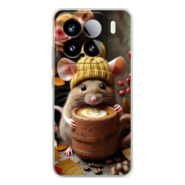 Чехол с рисунком «Мышка с кофе» для Xiaomi Civi 5Pro Чехол с рисунком «Мышка с кофе» для Xiaomi Civi 5Pro