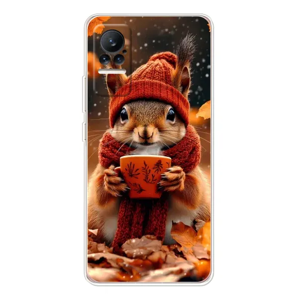 Чехол с рисунком «Белка с кофе» для Xiaomi Civi Чехол с рисунком «Белка с кофе» для Xiaomi Civi