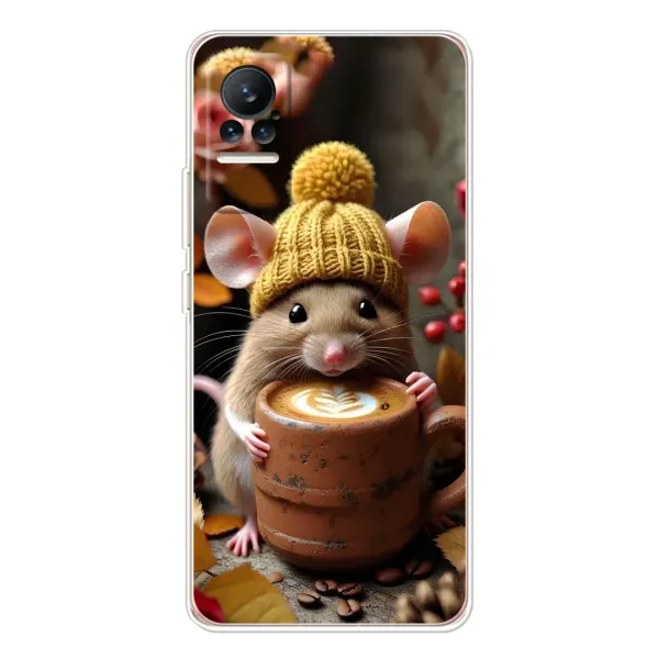 Чехол с рисунком «Мышка с кофе» для Xiaomi Civi Чехол с рисунком «Мышка с кофе» для Xiaomi Civi
