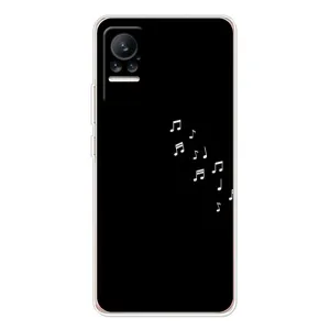 Чехол с картинками на черном фоне для Xiaomi Civi (Ноты)