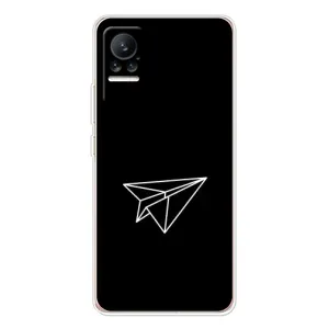 Чехол с картинками на черном фоне для Xiaomi Civi (Самолетик)