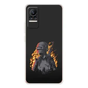 Силиконовый чехол с картинкой "Герой Pubg" на Xiaomi Civi (В огне)