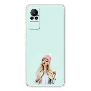Силиконовый Чехол на Xiaomi Civi с картинкой Стильных Девушек (В шапке)
