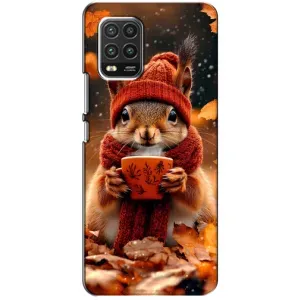 Друкований чохол 'Звірята з кавою' для Xiaomi Mi 10 Lite (Білка з кавою)