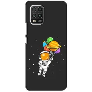 Силиконовый Чехол с принтом "Космонавты" на Xiaomi Mi 10 Lite (Космонавт с шариками)