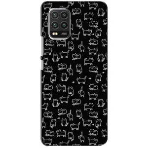 Чохол на тематику: Коти для Xiaomi Mi 10 Lite (Котики на чорному)